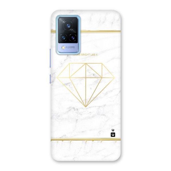 Bright Gold Diamond Back Case for Vivo V21 5G