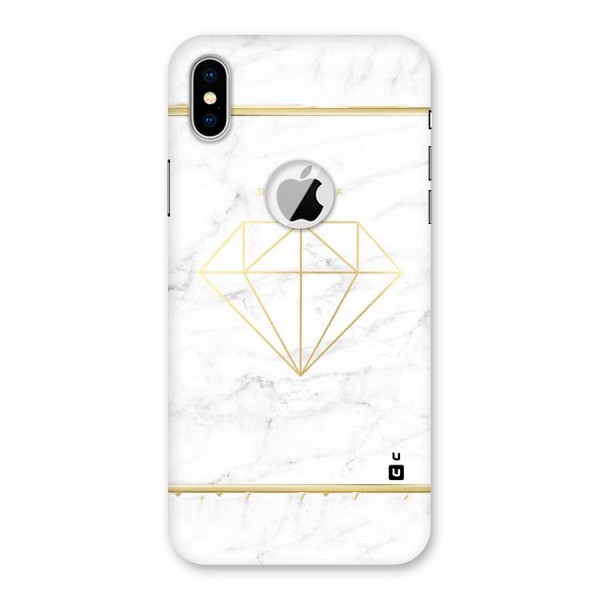 Bright Gold Diamond Back Case for iPhone X Logo Cut