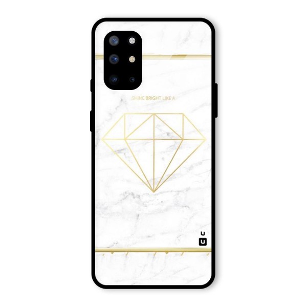 Bright Gold Diamond Glass Back Case for OnePlus 8T