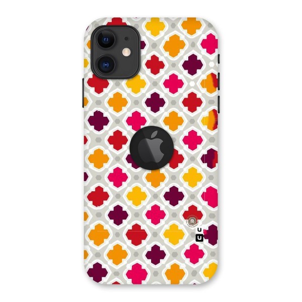 Bright Pattern Back Case for iPhone 11 Logo Cut
