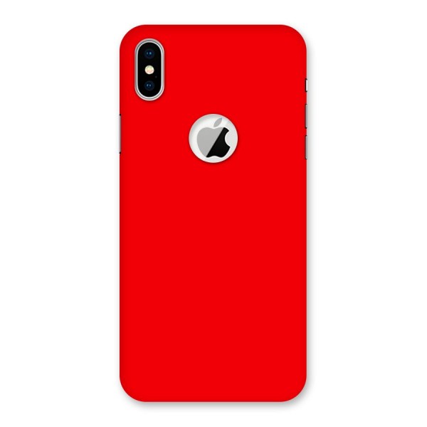 Bright Red Back Case for iPhone XS Logo Cut