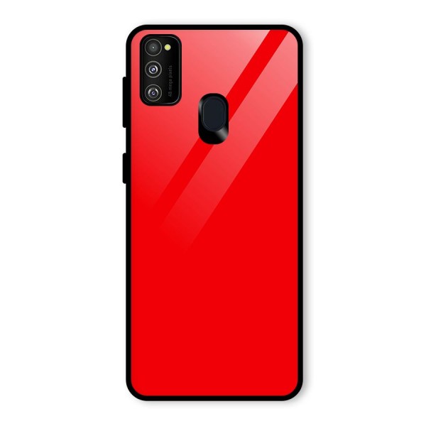 Bright Red Glass Back Case for Galaxy M21