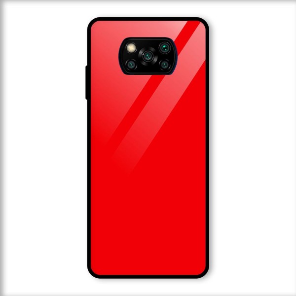 Bright Red Glass Back Case for Poco X3