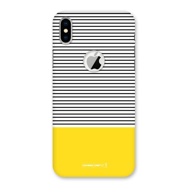 Bright Yellow Stripes Back Case for iPhone X Logo Cut
