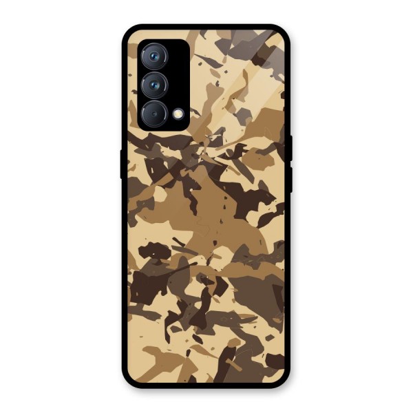 Brown Camouflage Army Glass Back Case for Realme GT Master Edition