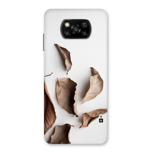 Brown Dusty Leaves Back Case for Poco X3