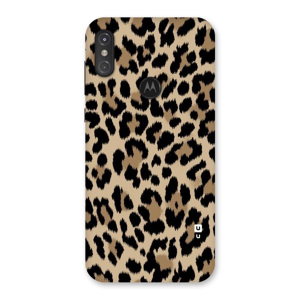Brown Leapord Print Back Case for Motorola One Power