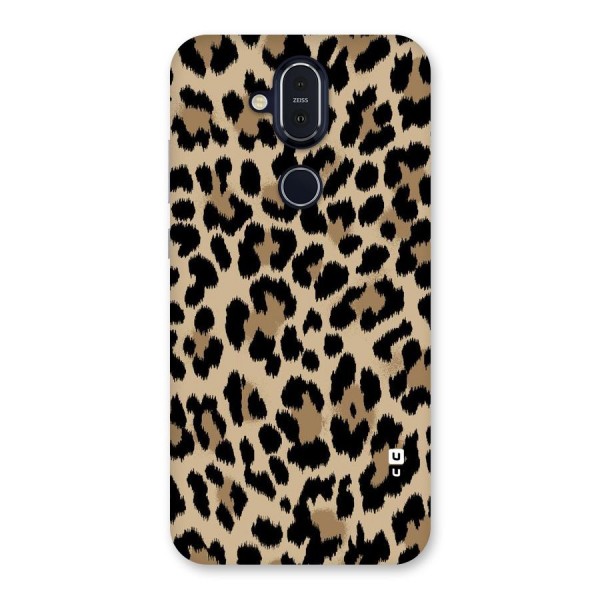Brown Leapord Print Back Case for Nokia 8.1