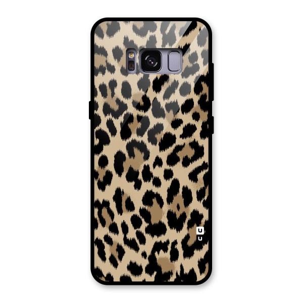 Brown Leapord Print Glass Back Case for Galaxy S8