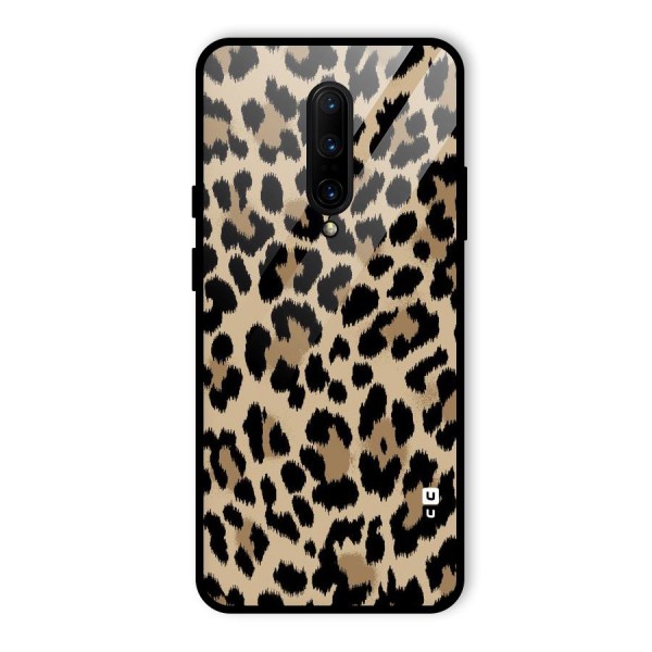 Brown Leapord Print Glass Back Case for OnePlus 7 Pro