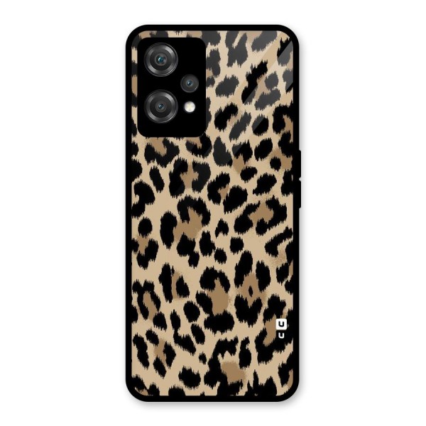 Brown Leapord Print Glass Back Case for OnePlus Nord CE 2 Lite 5G