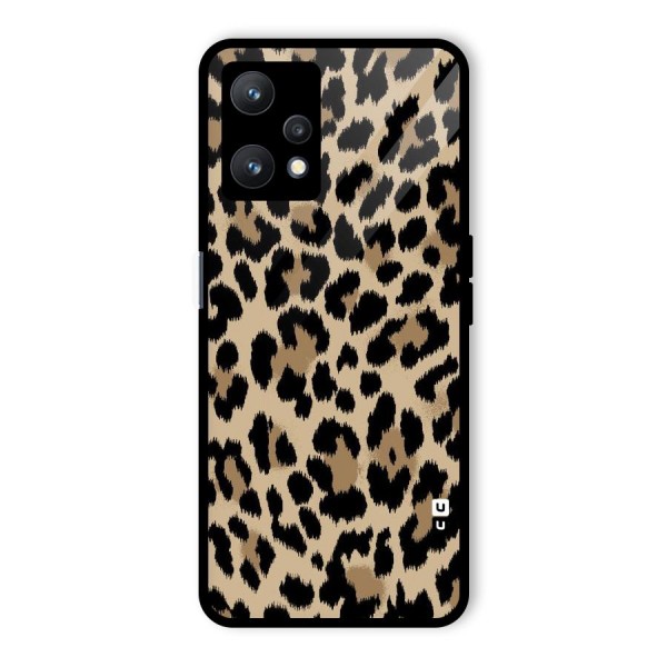 Brown Leapord Print Glass Back Case for Realme 9 Pro 5G