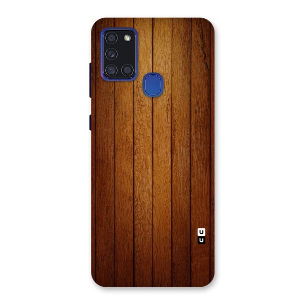 Brown Wood Design Back Case for Galaxy A21s