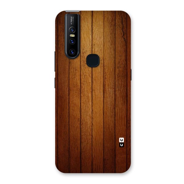 Brown Wood Design Back Case for Vivo V15