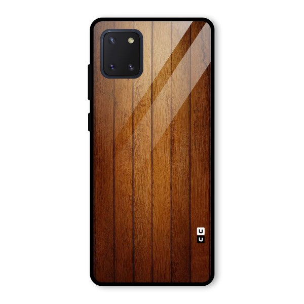 Brown Wood Design Glass Back Case for Galaxy Note 10 Lite