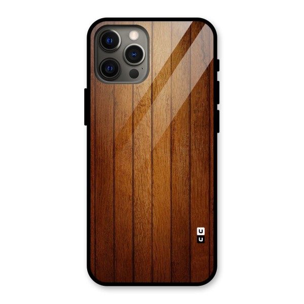 Brown Wood Design Glass Back Case for iPhone 12 Pro Max
