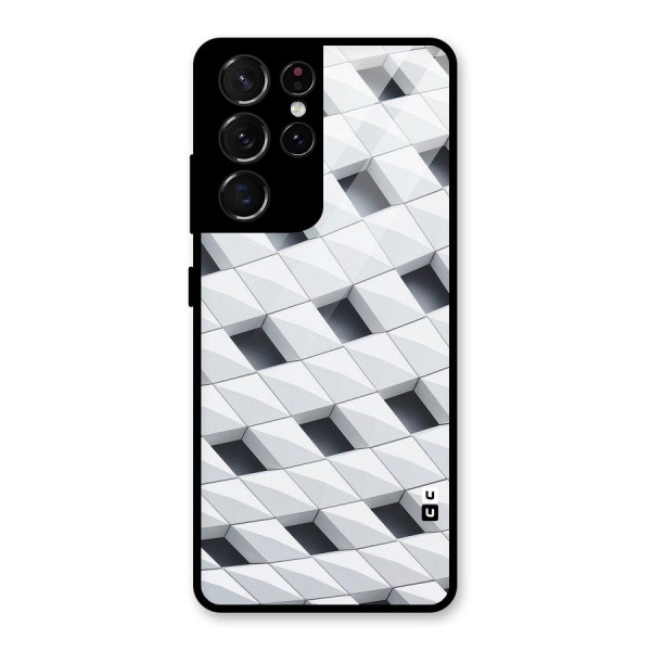Building Pattern Glass Back Case for Galaxy S21 Ultra 5G