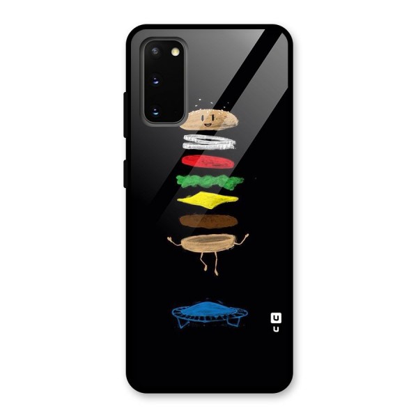 Burger Jump Glass Back Case for Galaxy S20