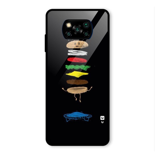 Burger Jump Glass Back Case for Poco X3 Pro