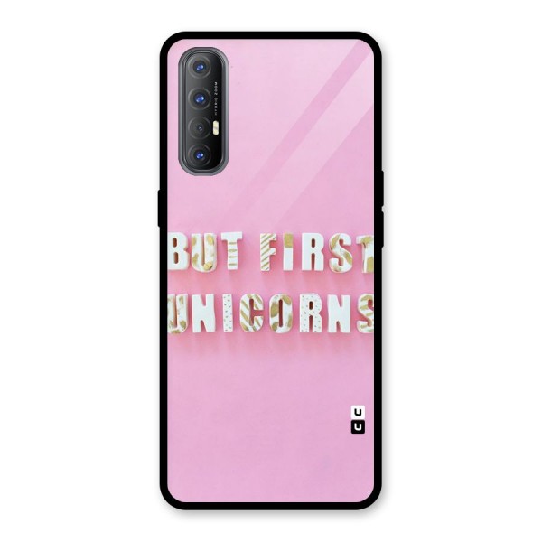 But First Unicorns Glass Back Case for Oppo Reno3 Pro