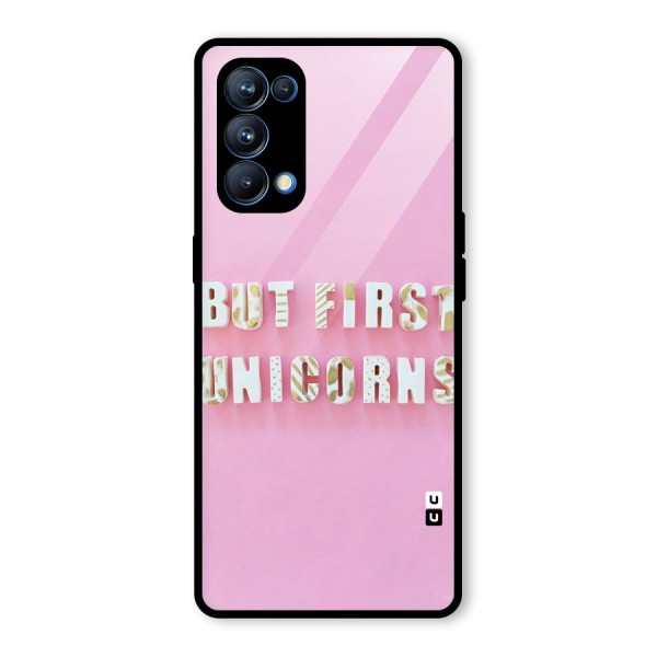 But First Unicorns Glass Back Case for Oppo Reno5 Pro 5G