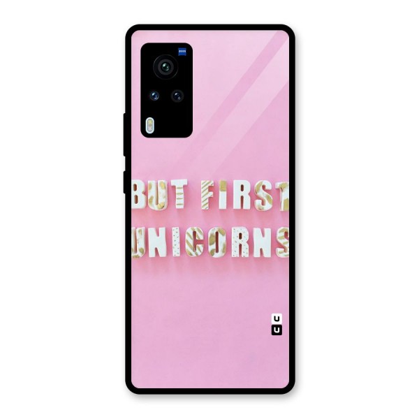 But First Unicorns Glass Back Case for Vivo X60 Pro