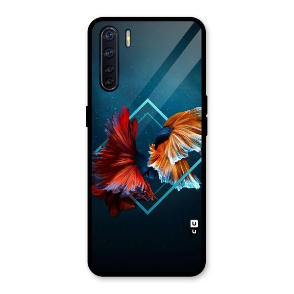 Butterfly Diamond Design Glass Back Case for Oppo F15