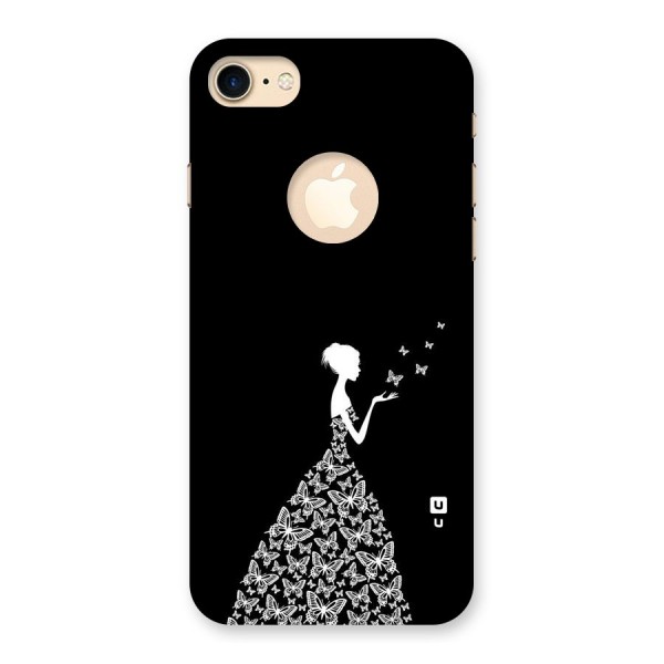 Butterfly Dress Back Case for iPhone 7 Logo Cut