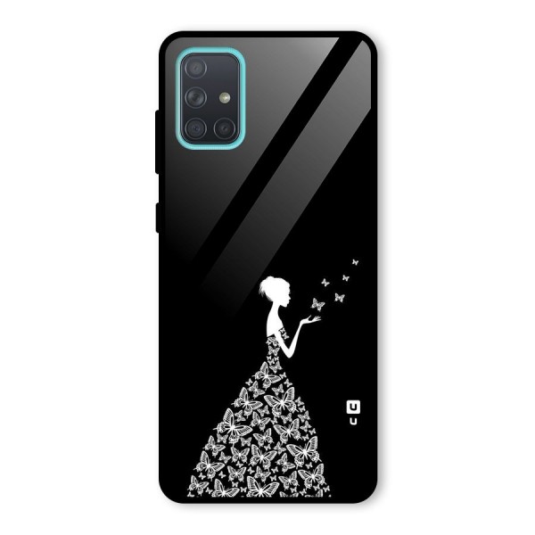 Butterfly Dress Glass Back Case for Galaxy A71