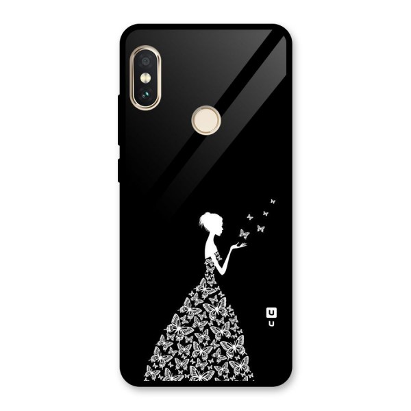 Butterfly Dress Glass Back Case for Redmi Note 5 Pro