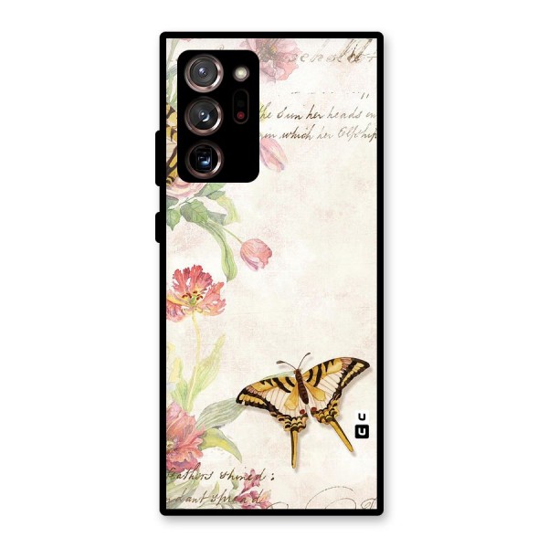 Butterfly Floral Glass Back Case for Galaxy Note 20 Ultra