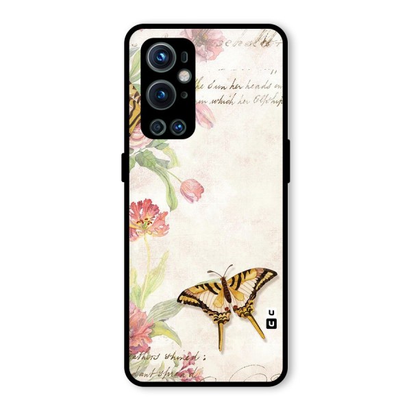 Butterfly Floral Glass Back Case for OnePlus 9 Pro
