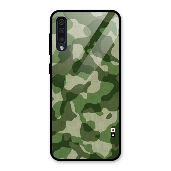 Camouflage Pattern Art Glass Back Case for Galaxy A50