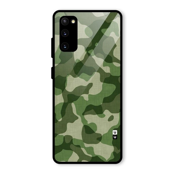 Camouflage Pattern Art Glass Back Case for Galaxy S20 FE