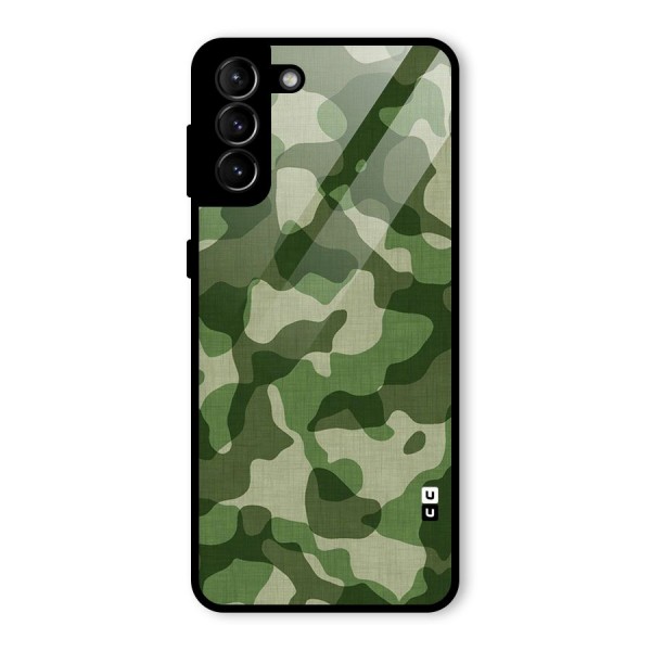 Camouflage Pattern Art Glass Back Case for Galaxy S21 Plus