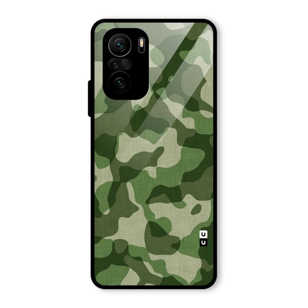 Camouflage Pattern Art Glass Back Case for Mi 11x