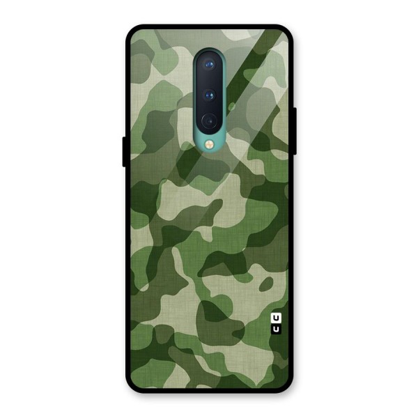 Camouflage Pattern Art Glass Back Case for OnePlus 8