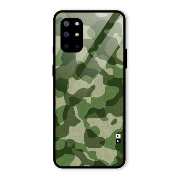 Camouflage Pattern Art Glass Back Case for OnePlus 8T