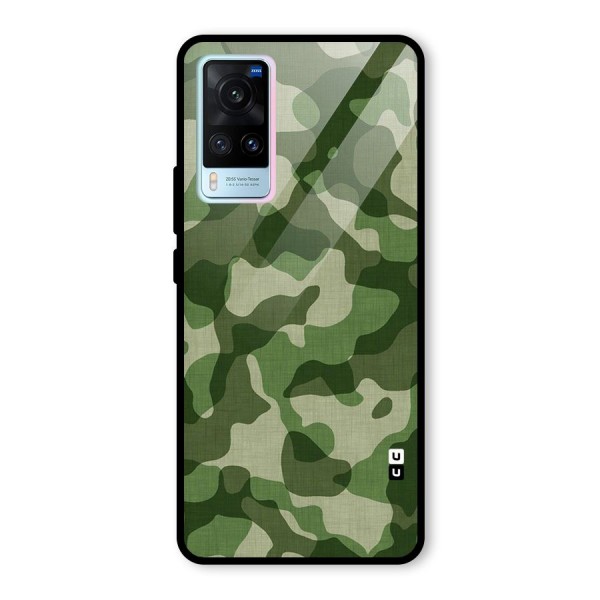 Camouflage Pattern Art Glass Back Case for Vivo X60