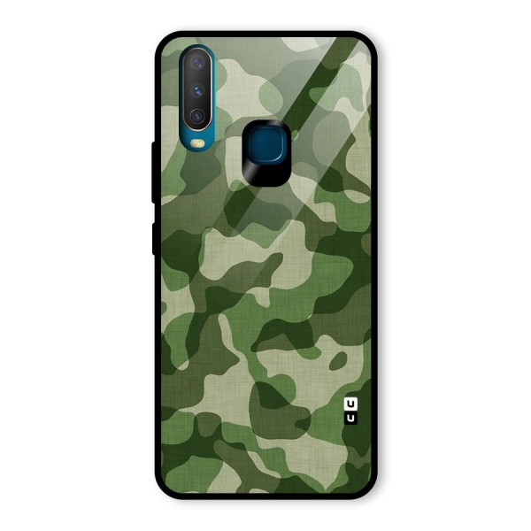 Camouflage Pattern Art Glass Back Case for Vivo Y15