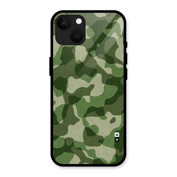 Camouflage Pattern Art Glass Back Case for iPhone 13