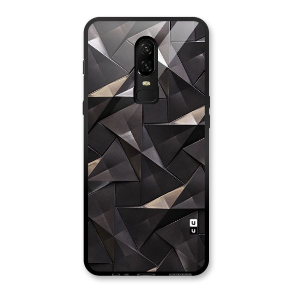 Carved Triangles Glass Back Case for OnePlus 6