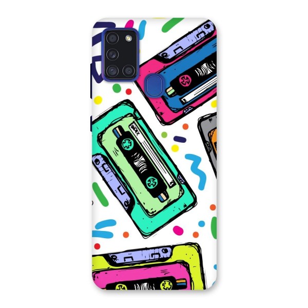 Cassette Pattern Back Case for Galaxy A21s