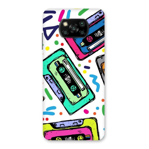 Cassette Pattern Back Case for Poco X3