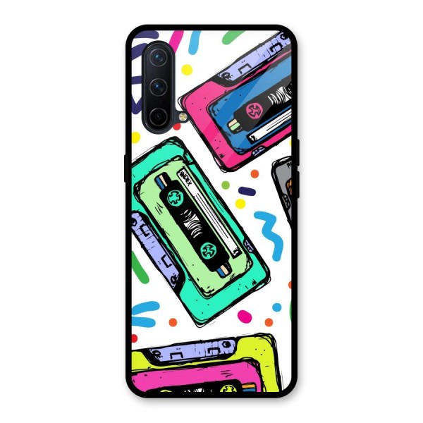 Cassette Pattern Glass Back Case for OnePlus Nord CE 5G