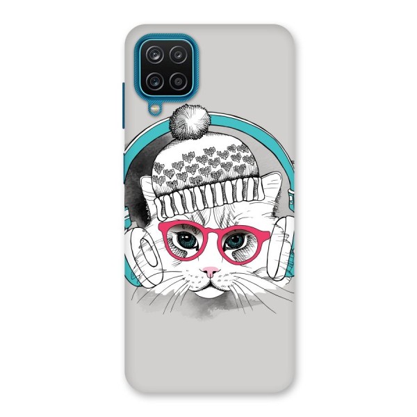 Cat Headphones Back Case for Galaxy M12
