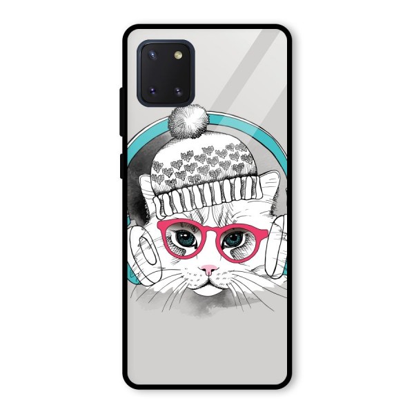 Cat Headphones Glass Back Case for Galaxy Note 10 Lite