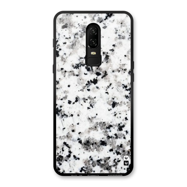Charcoal Spots Marble Glass Back Case for OnePlus 6