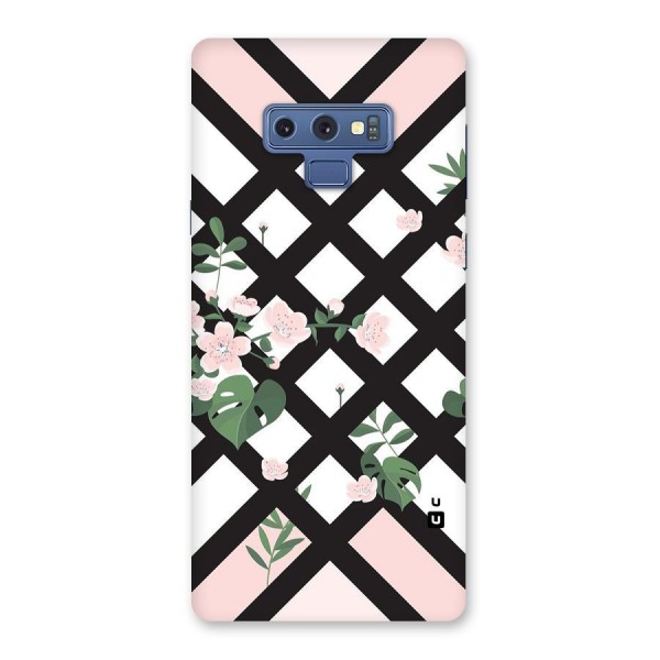 Check Floral Stripes Back Case for Galaxy Note 9