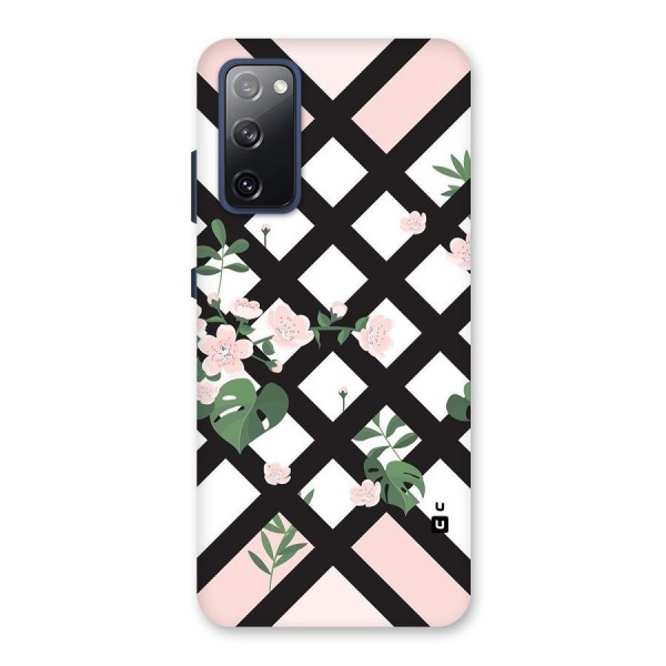 Check Floral Stripes Back Case for Galaxy S20 FE